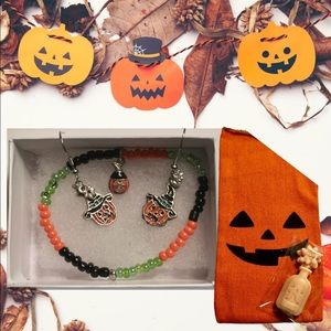 Pumpkin Patch Earrings & Bracelet set with Fall Themed Bathmelts